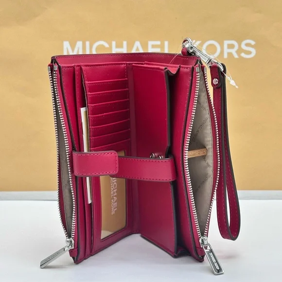 MICHAEL KORS
Jet Set Large Ombré Signature Logo Wristlet Dark Raspberry Multi - Picture 12 of 14